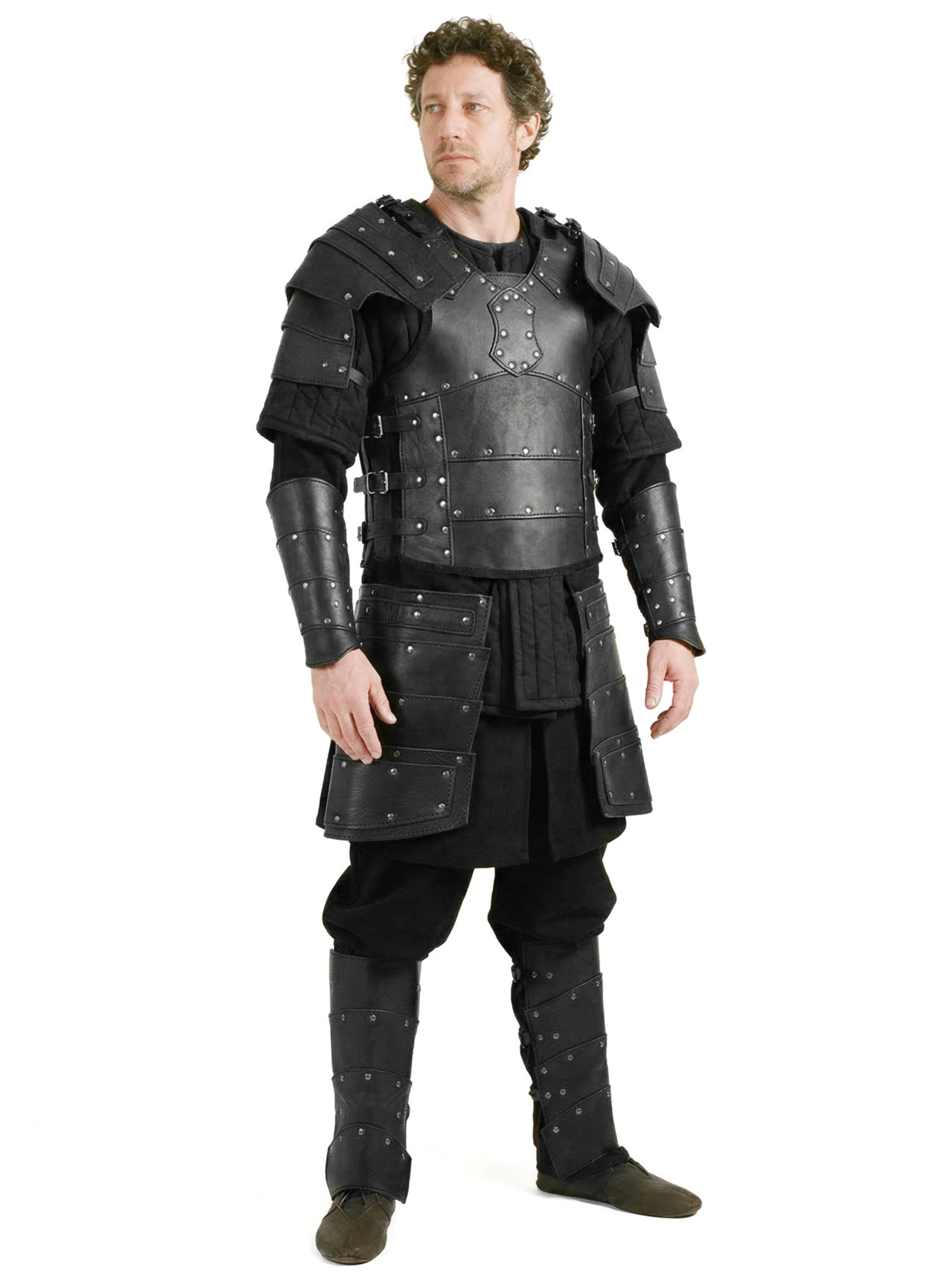 Lederrüstung - Kämpfer, schwarz
