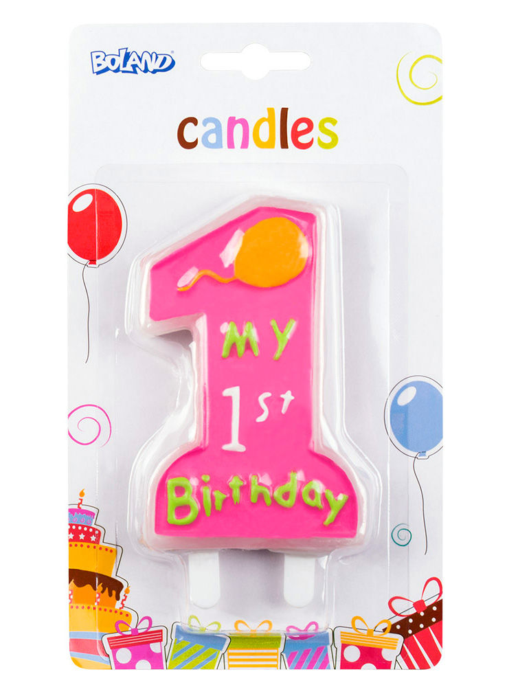 Geburtstagskerze My 1st Birthday rosa