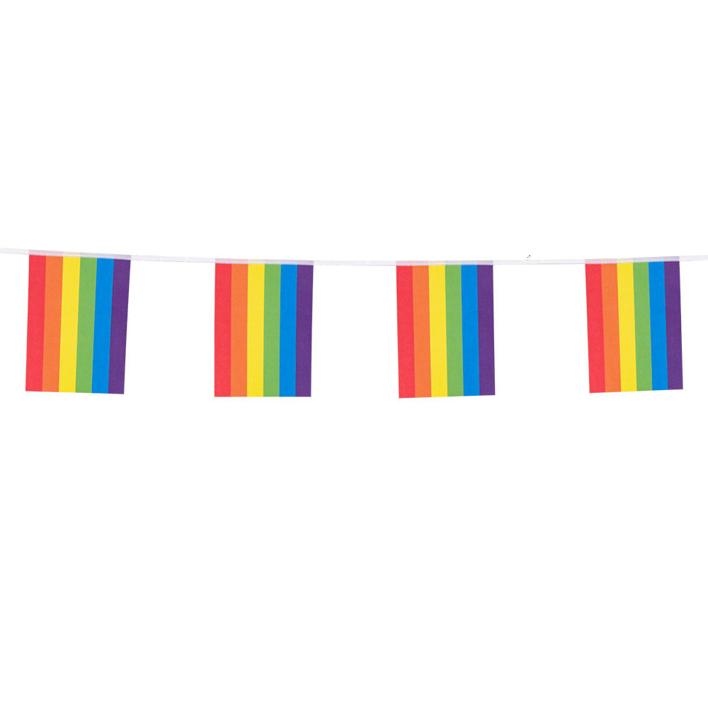 Regenbogen Wimpelkette Papier 3 Meter