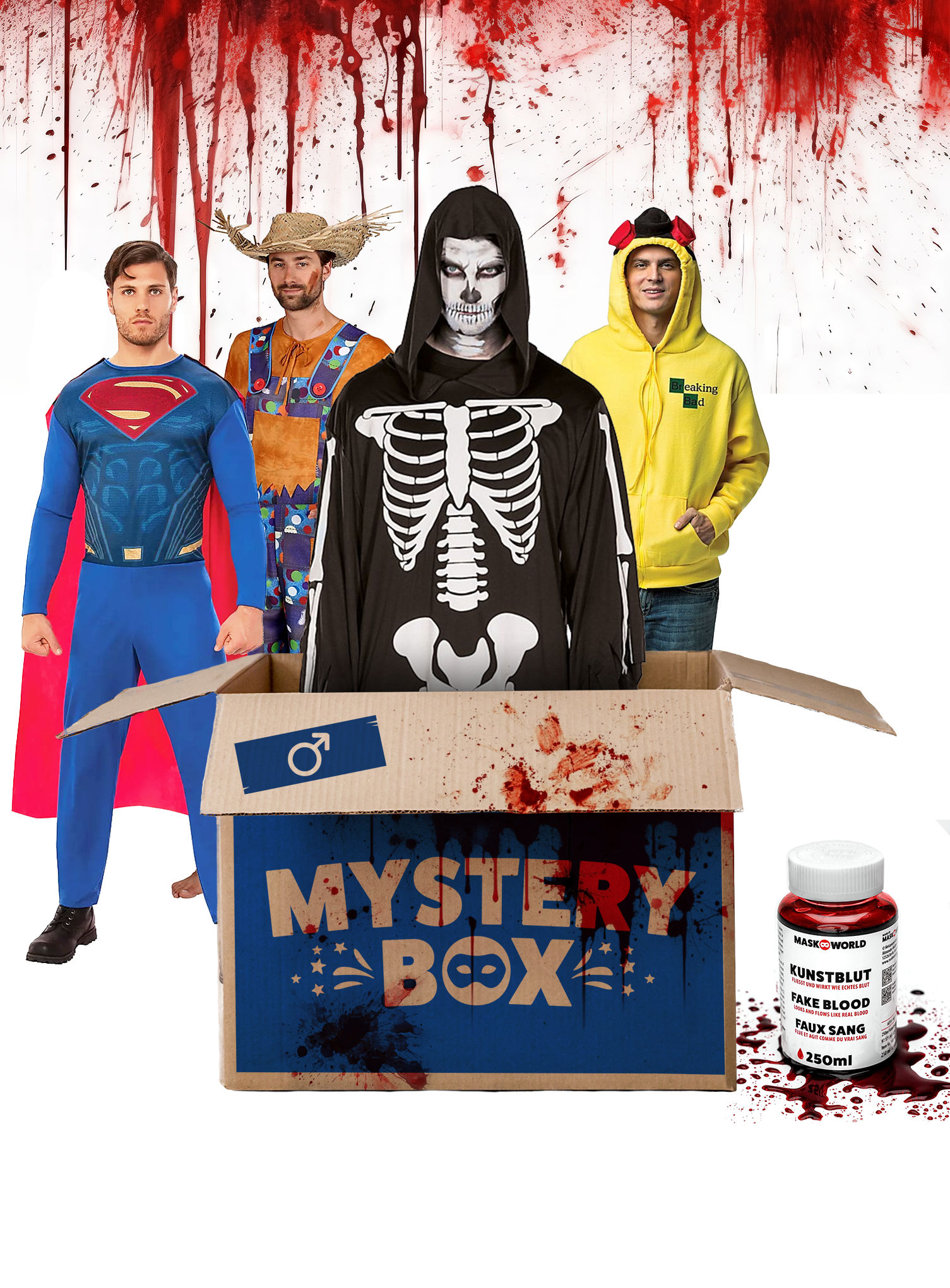 Halloween Mystery Box - 3 Kostüme für Herren