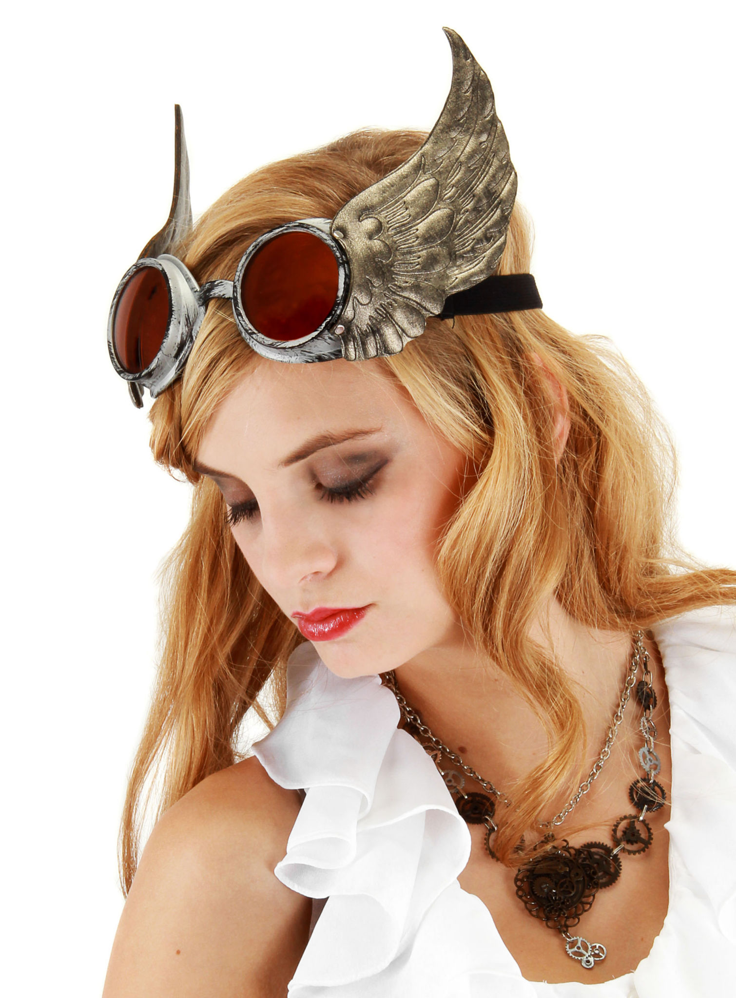 Steampunk Brille Aviator orange
