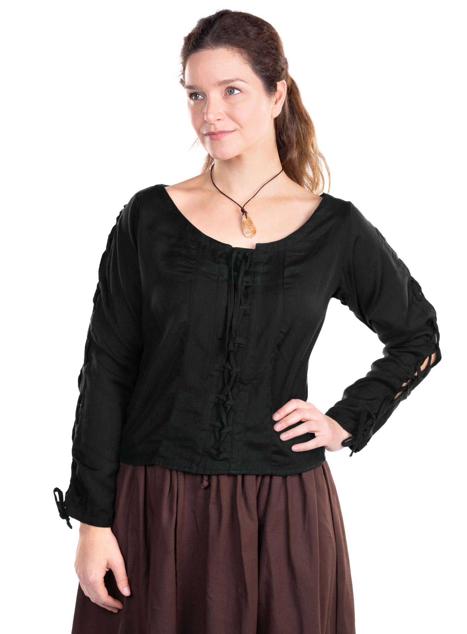 Bauersfrau Schnürbluse schwarz