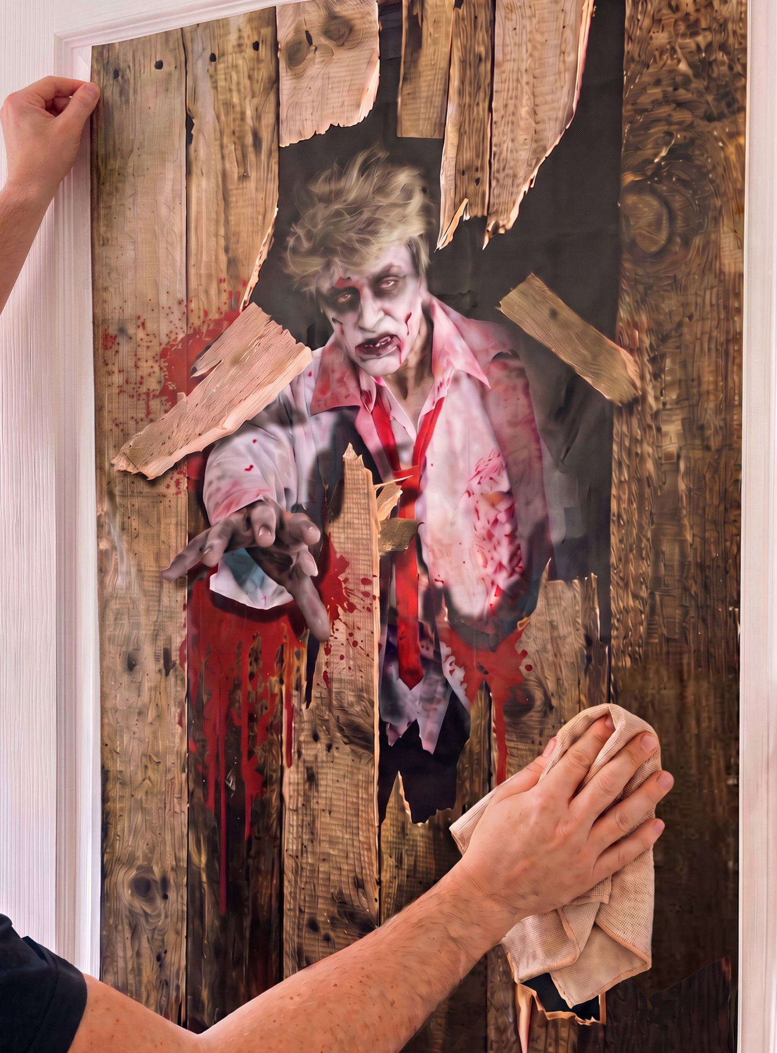 Zombie Doorbreaker Halloween deurdecoratie