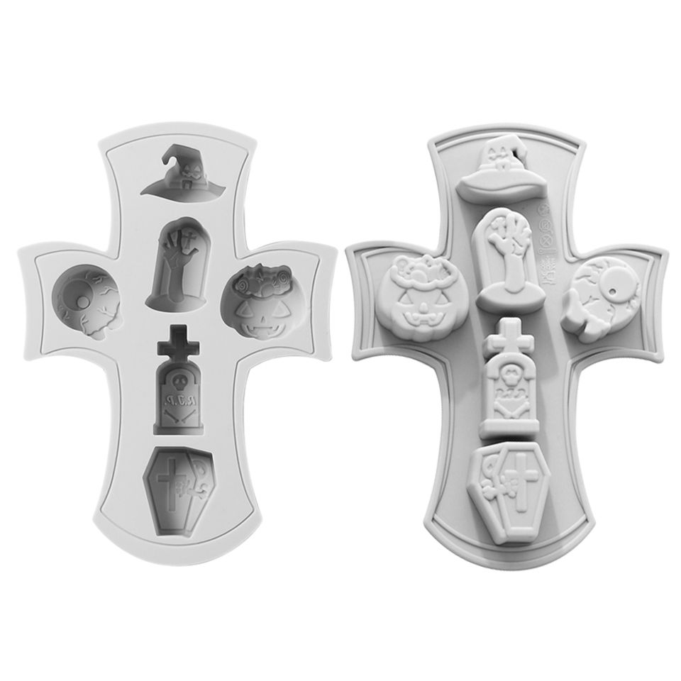 Halloween Symbole Silikonform für Eiswürfel und zum Backen 6-fach