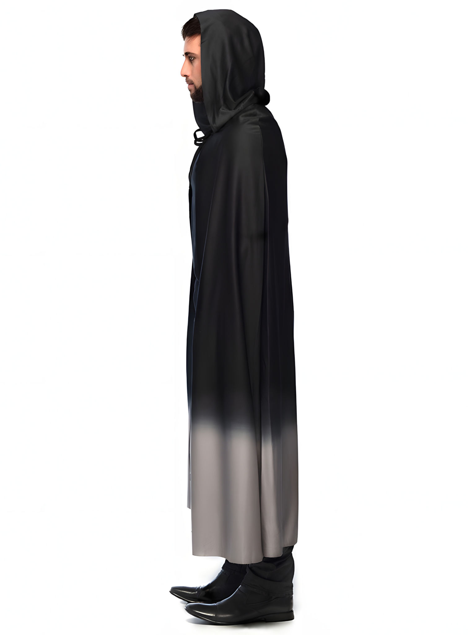 Obscuritas Cape mit Kapuze schwarz-grau