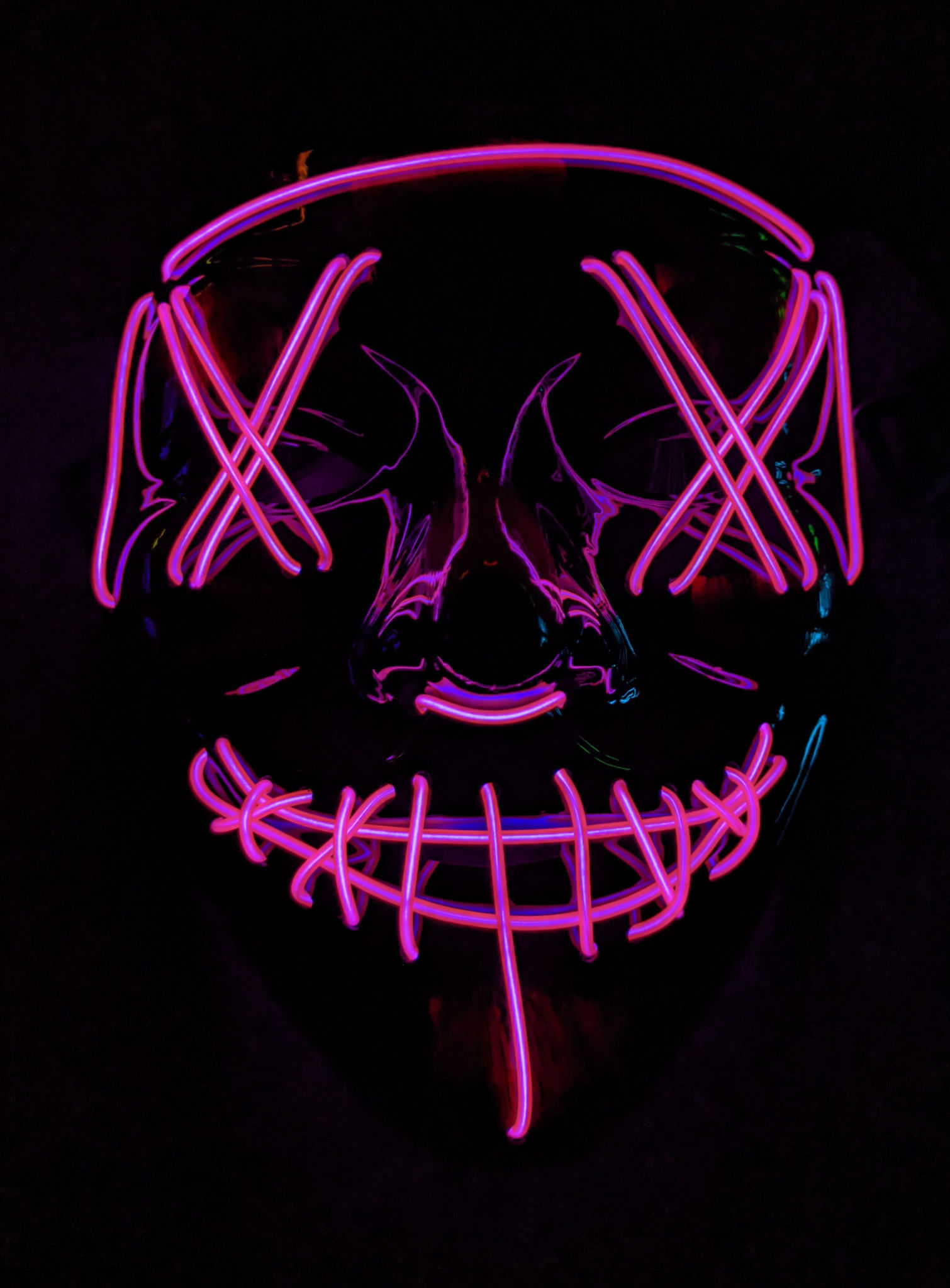 Halloween LED Maske pink