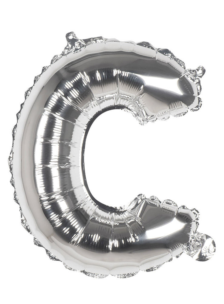 Folienballon Buchstabe C silber 36 cm