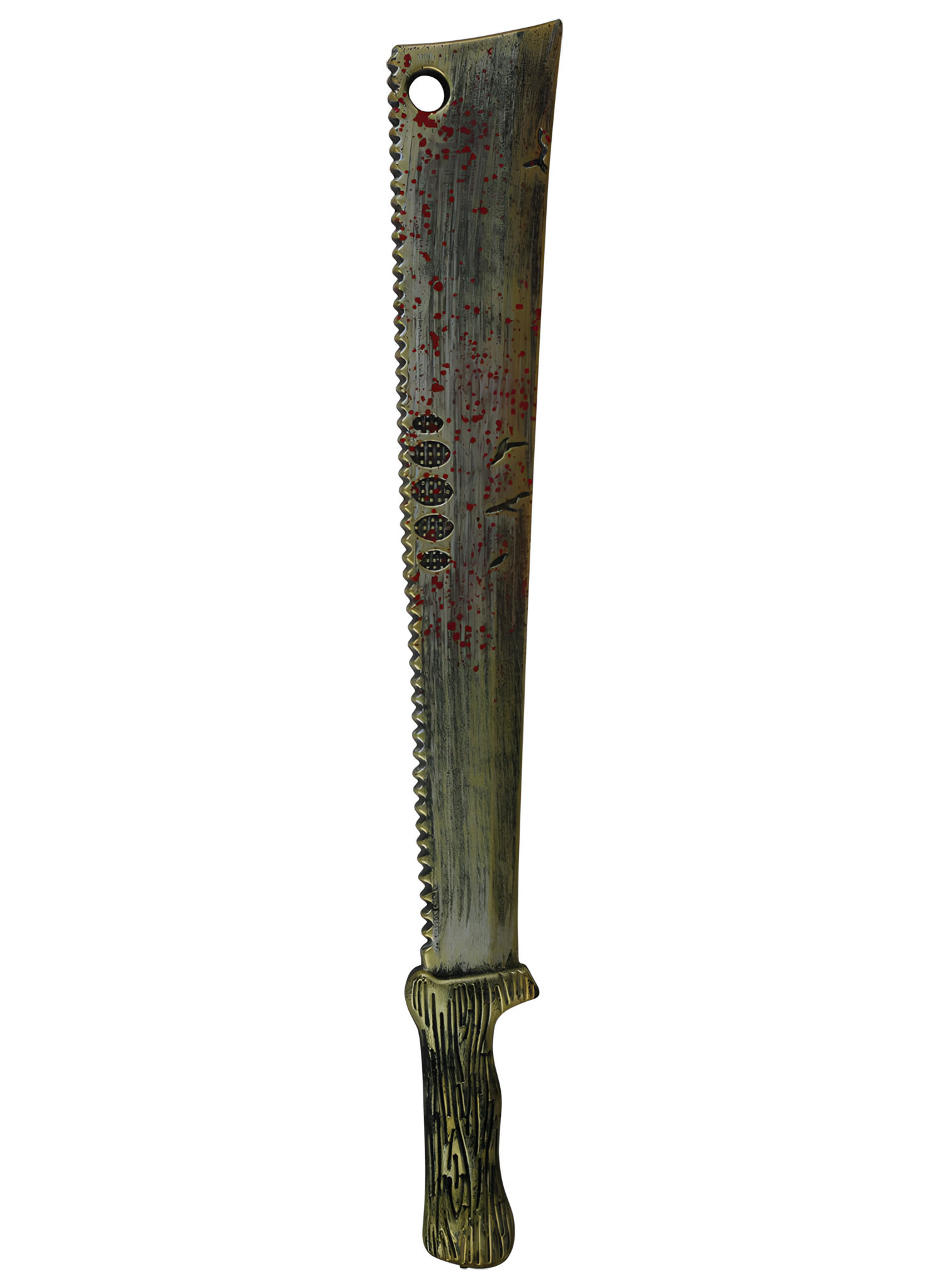 Roestig Halloween-zaagmes met bloedspatten – 76 cm