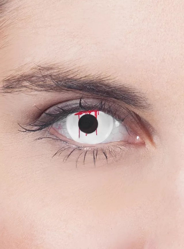 Blutendes Auge weiß Kontaktlinsen