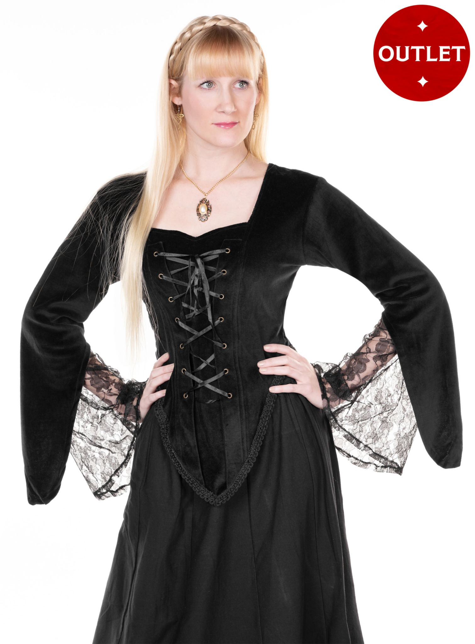 Mittelalterbluse mit Schnürung - Liriel