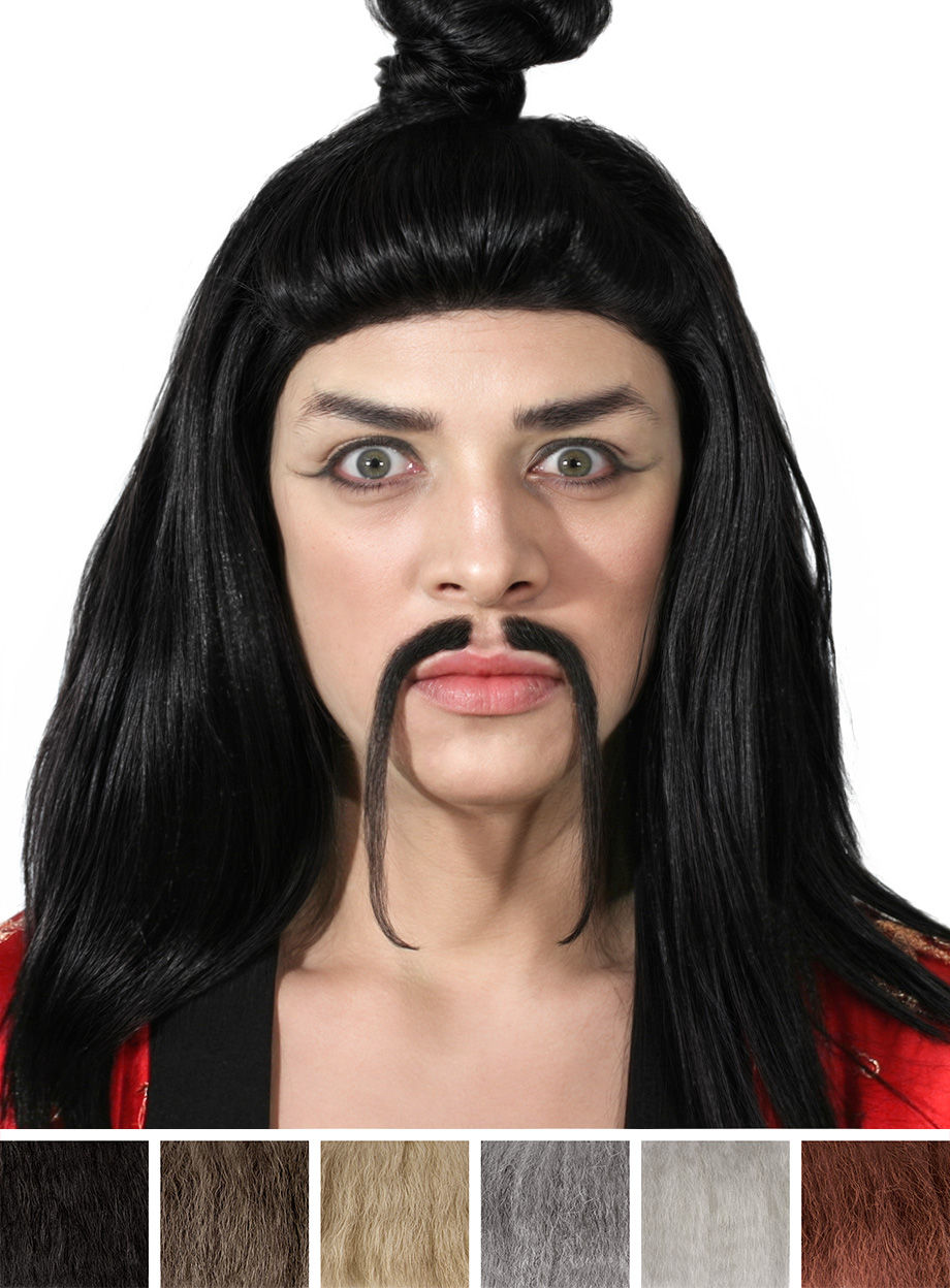 Schnurrbart Fu Manchu - professioneller Oberlippenbart mit Echthaar Anteil