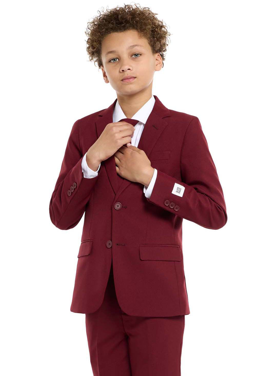 OppoSuits Teen Blazing Burgundy Anzug für Jugendliche