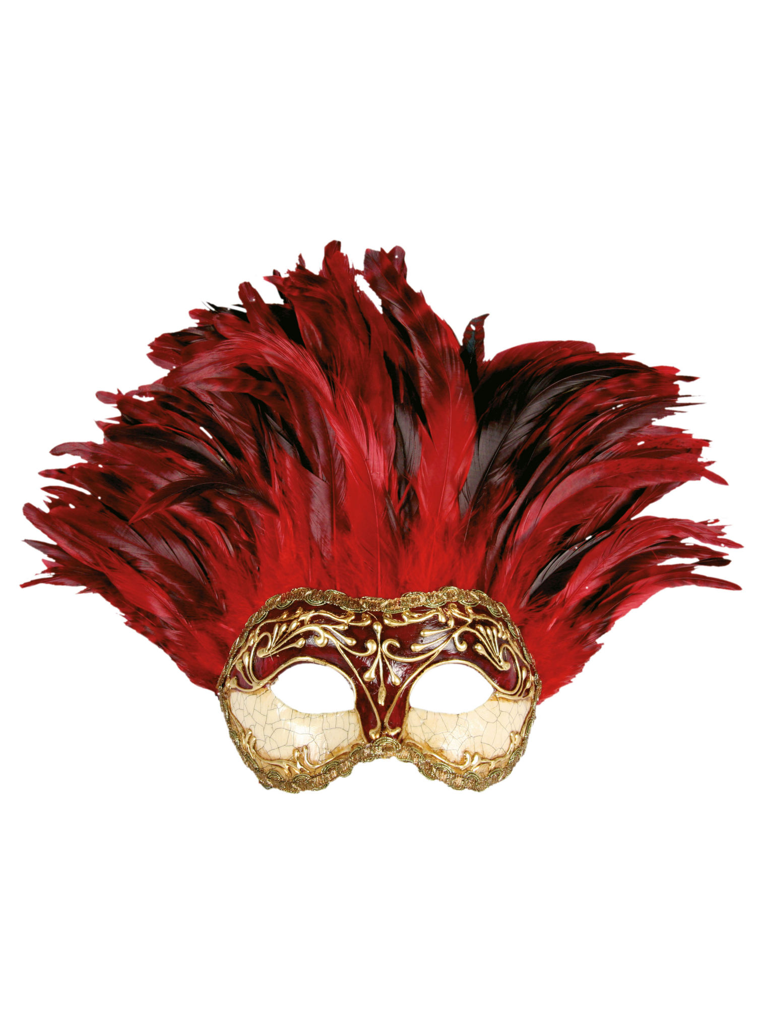 Incas Colombina stucco craquele rosso - Venezianische Maske