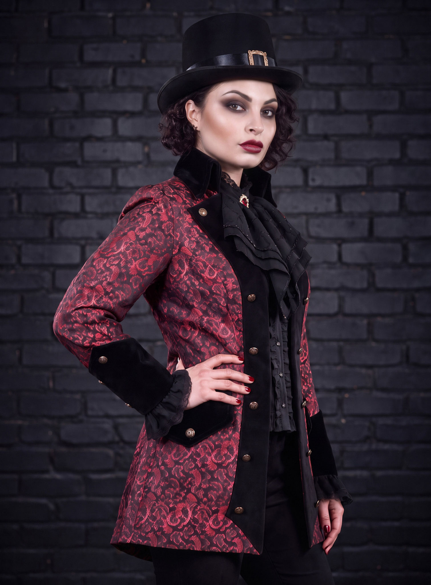 Paisley Damenmantel rot