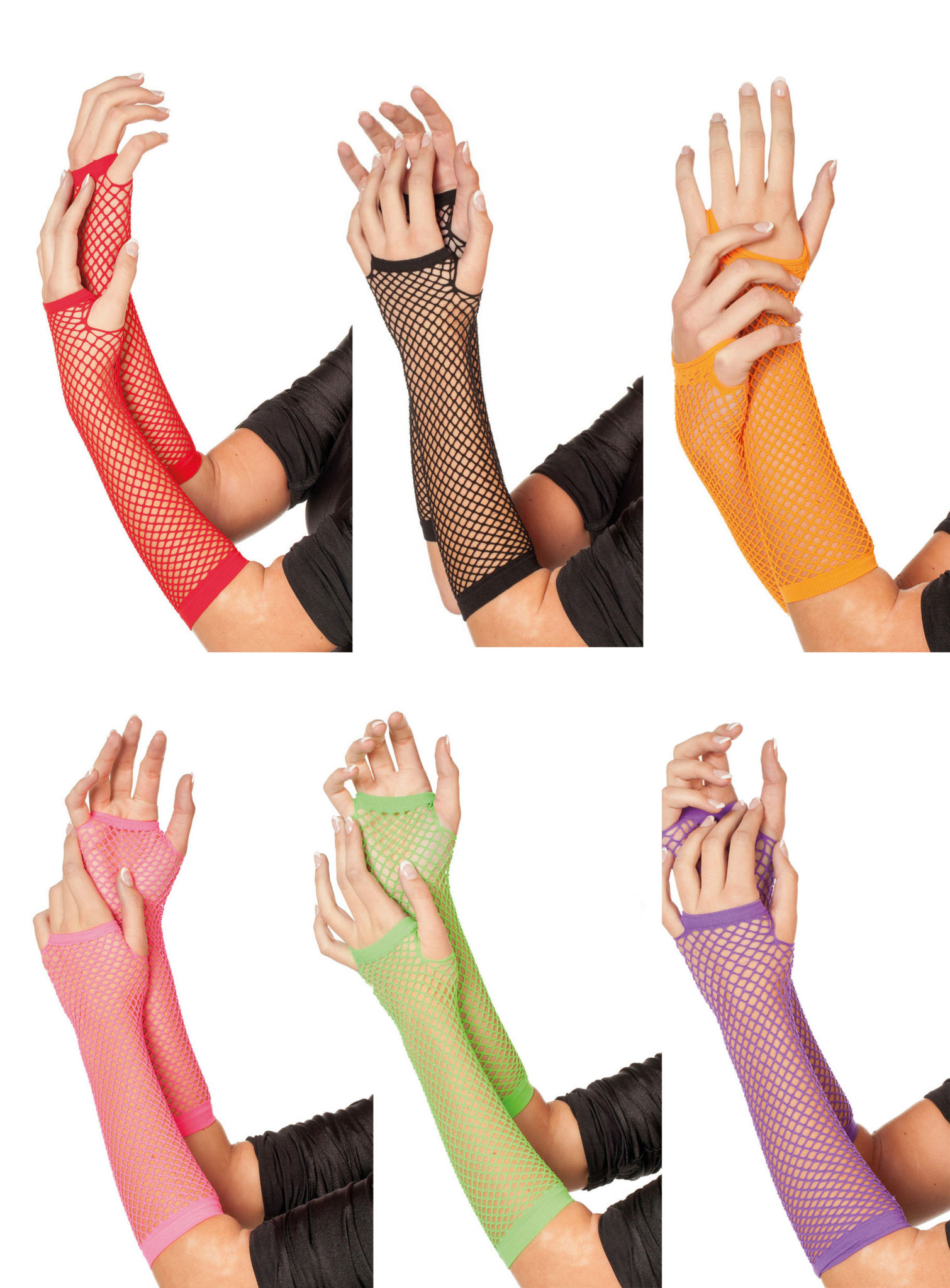 Fingerlose Netzhandschuhe in diversen Farben
