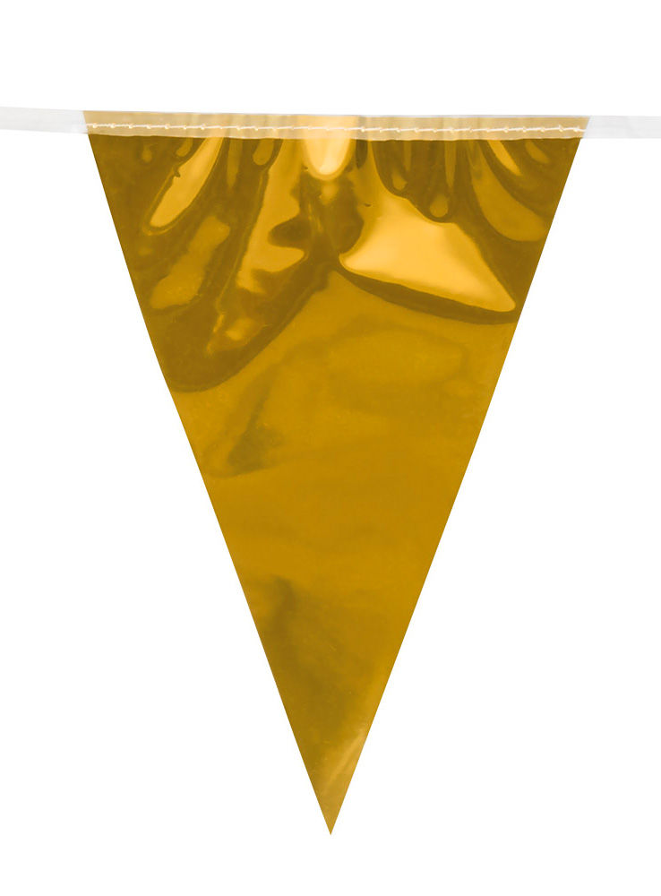 Riesenwimpelkette 10 Meter gold metallic