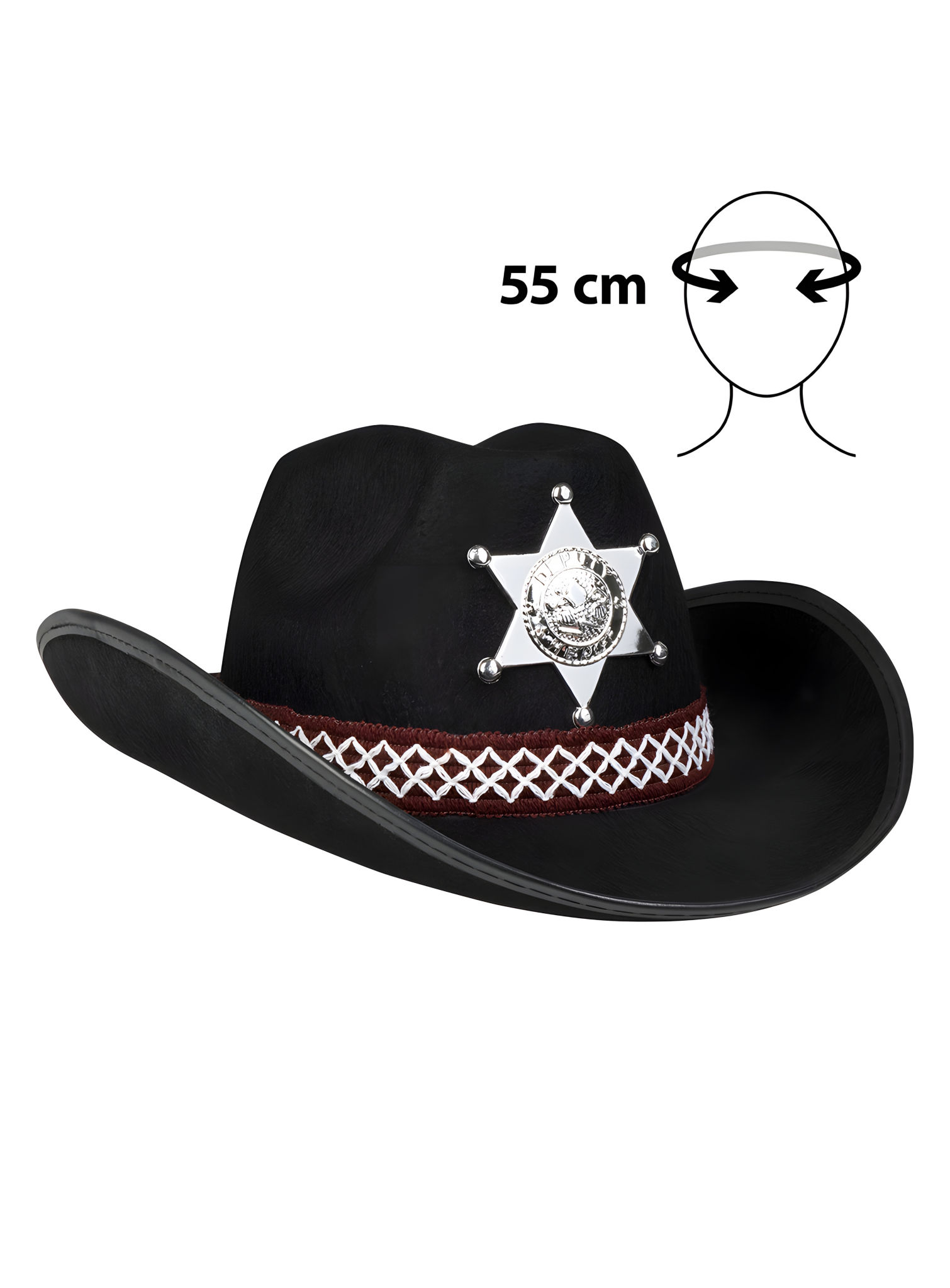 Sheriffhut schwarz für Kinder