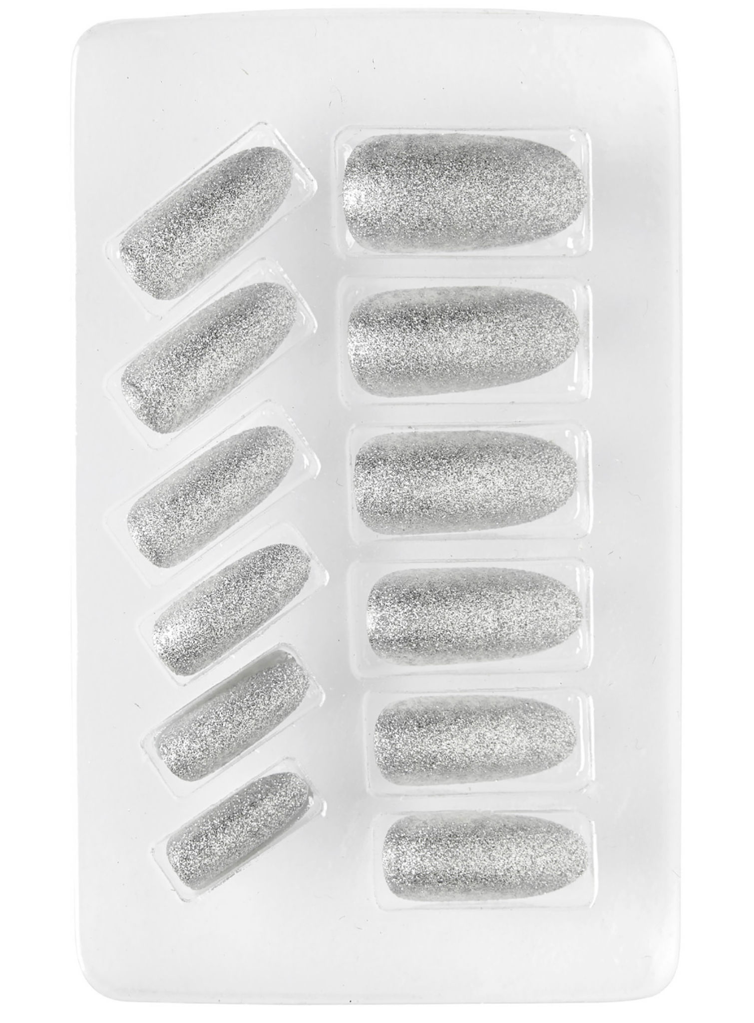 Glitzer Fingernägel silber