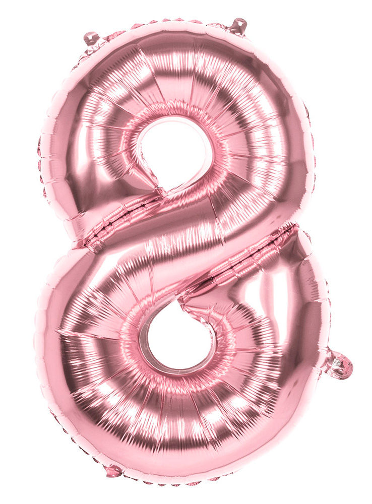 Folienballon Zahl 8 rosegold 86 cm