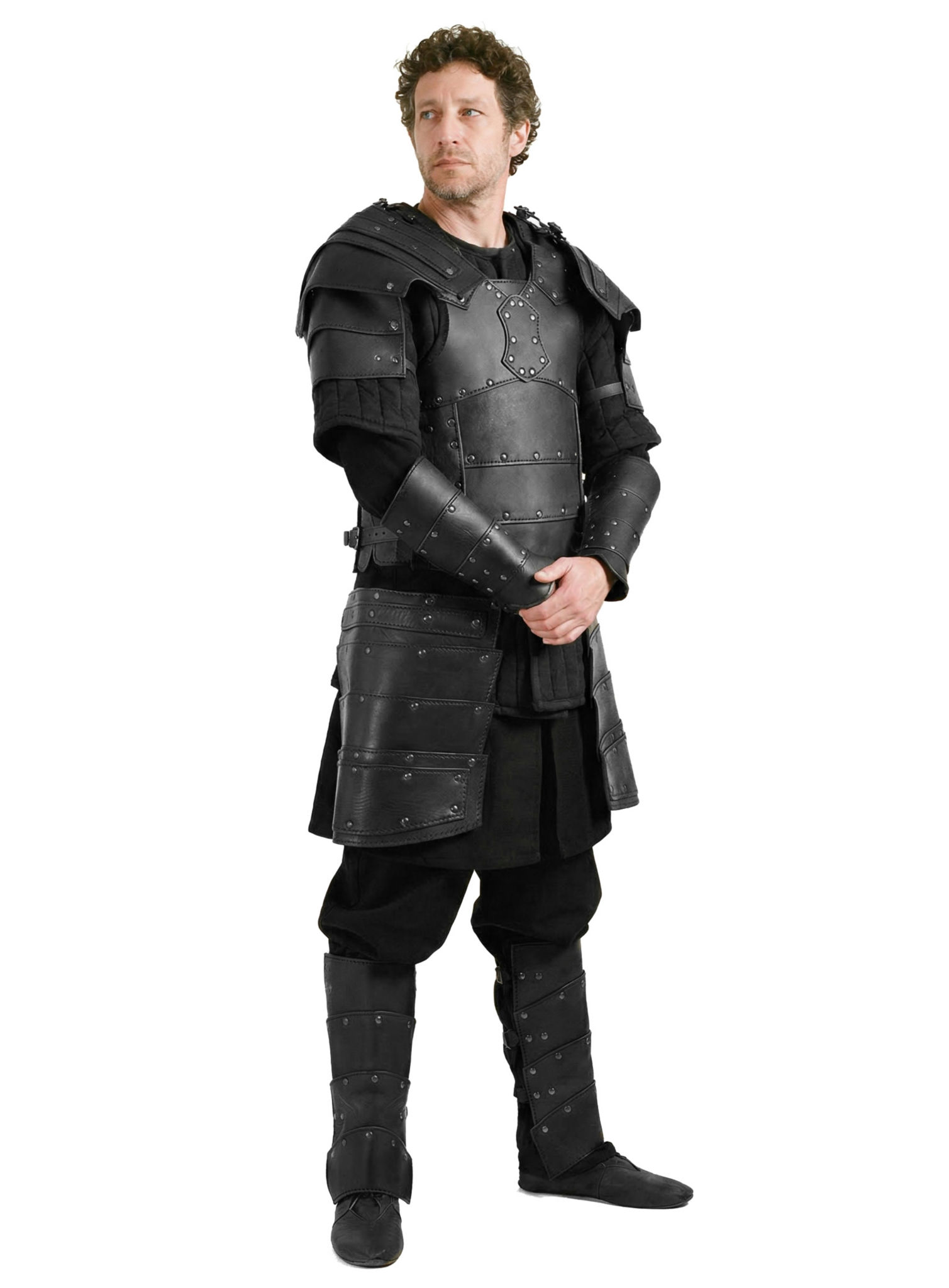 Lederrüstung - Kämpfer, schwarz