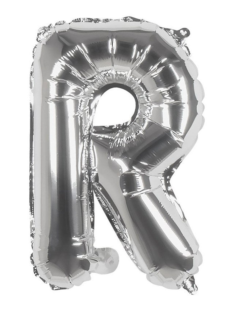 Folienballon Buchstabe R silber 36 cm