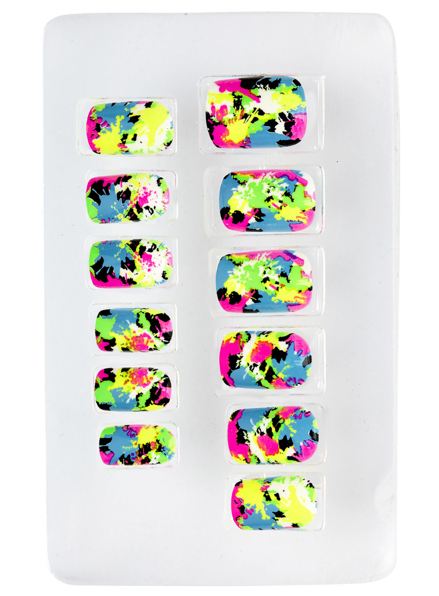 Neon Fingernägel Patchwork