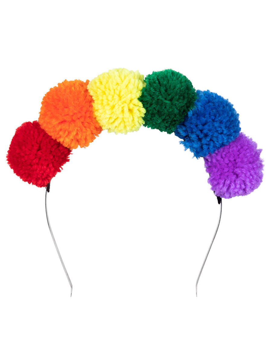 Regenbogen Bommel Haarreif