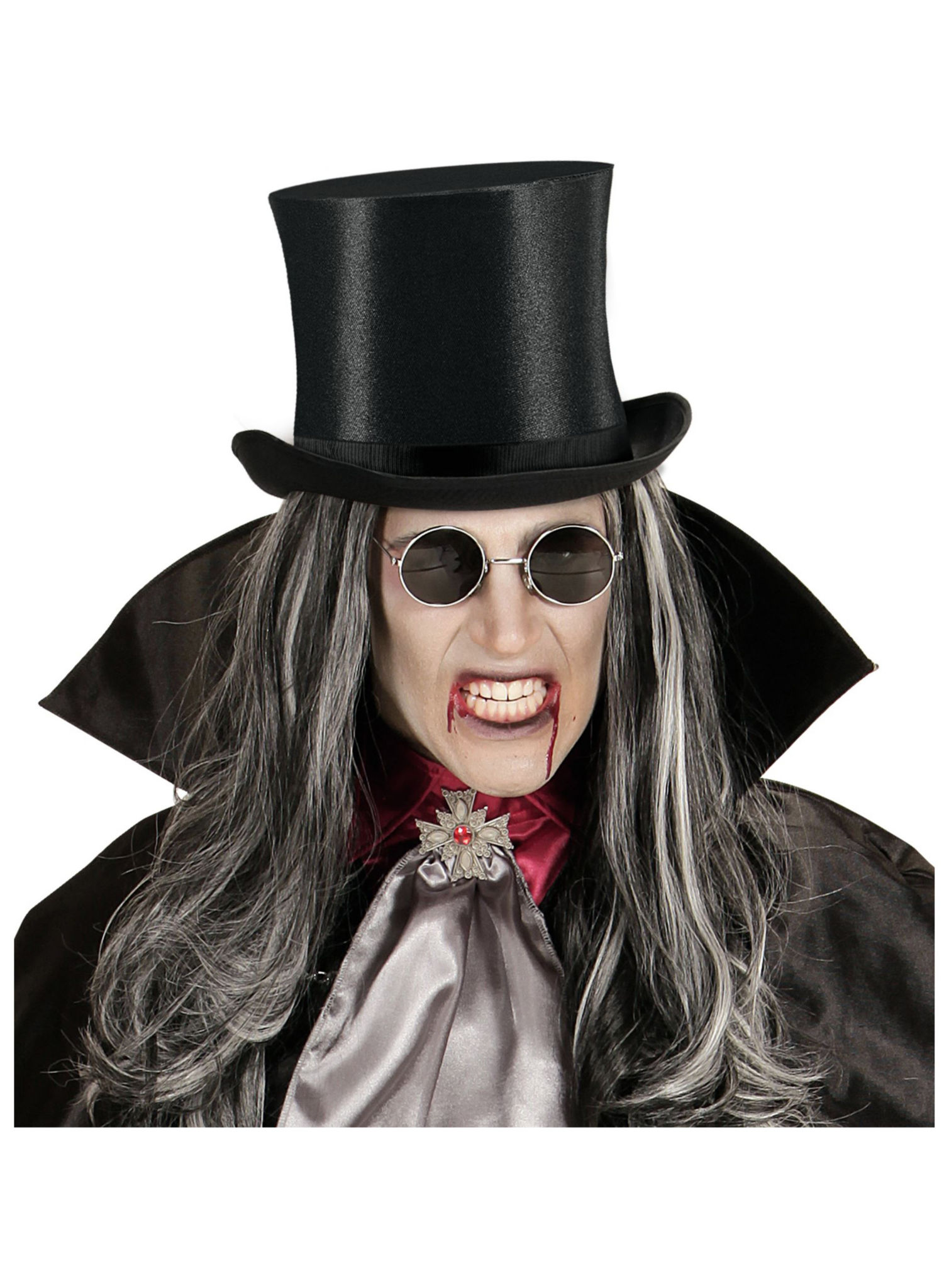Klassischer Satin Zylinder schwarz