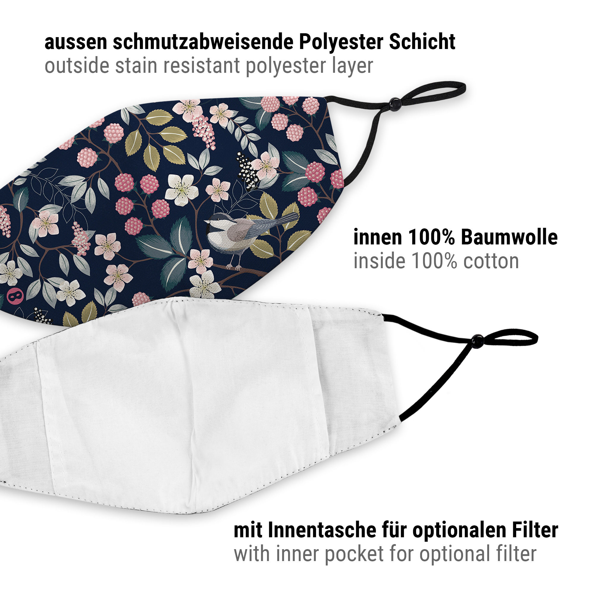 Stoffen masker bloemenpatroon