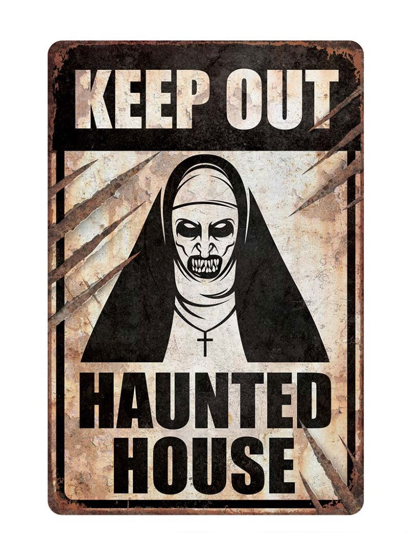 "Haunted House" Halloween Dekoschild