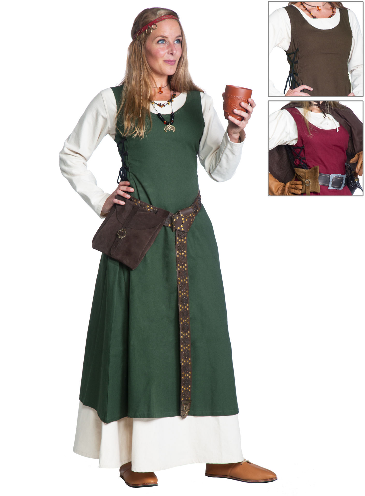 Ärmelloses Mittelalter Kleid - Selene
