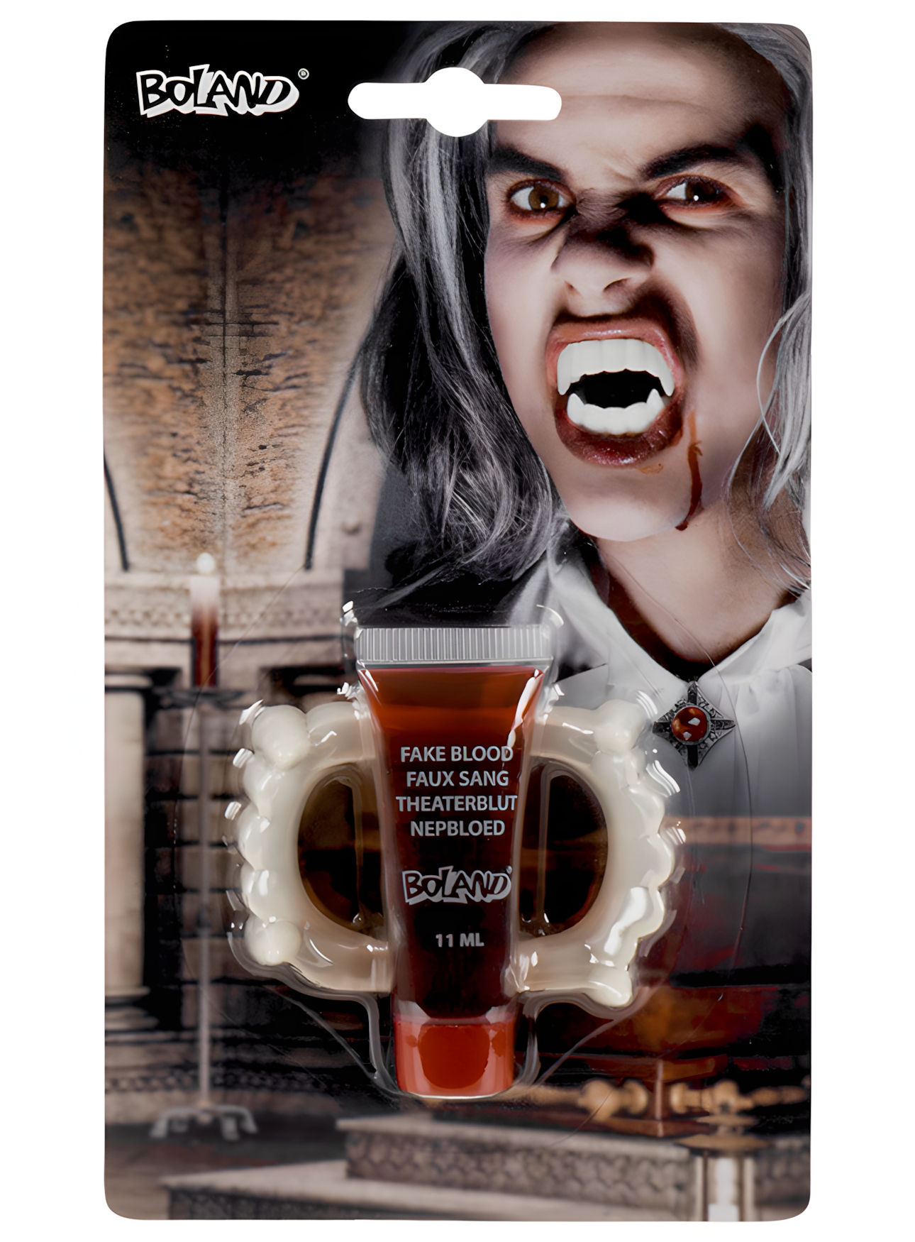 Vampirgebiss mit Kunstblut