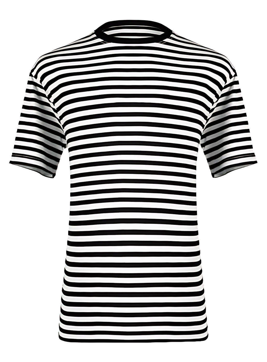 Heren Gestreept Shirt Korte Mouw Zwart-Wit – Geschikt Voor Dagelijks Gebruik
