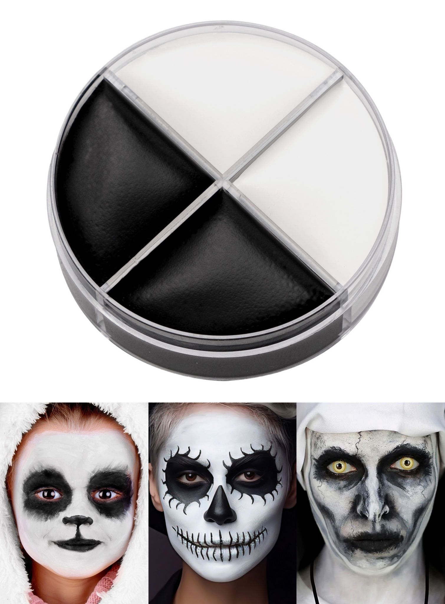 Creme Schminke schwarz-weiß Make-up 15 ml