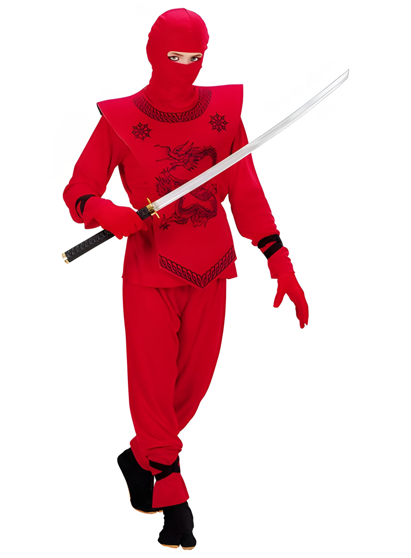 Ninja Kämpfer Kostüm für Kinder rot