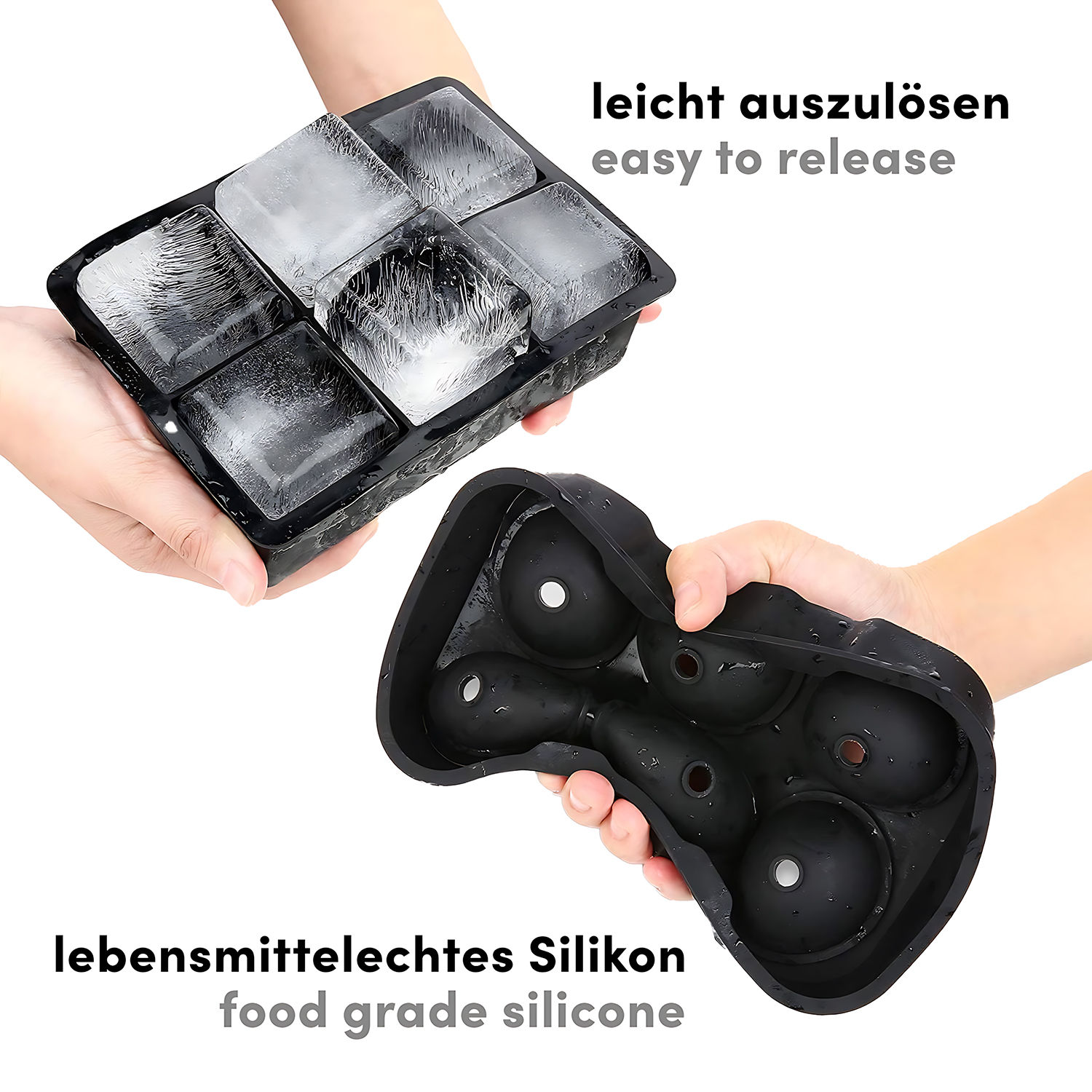 Riesen Quader und Kugel Eiswürfelform Set 12-fach