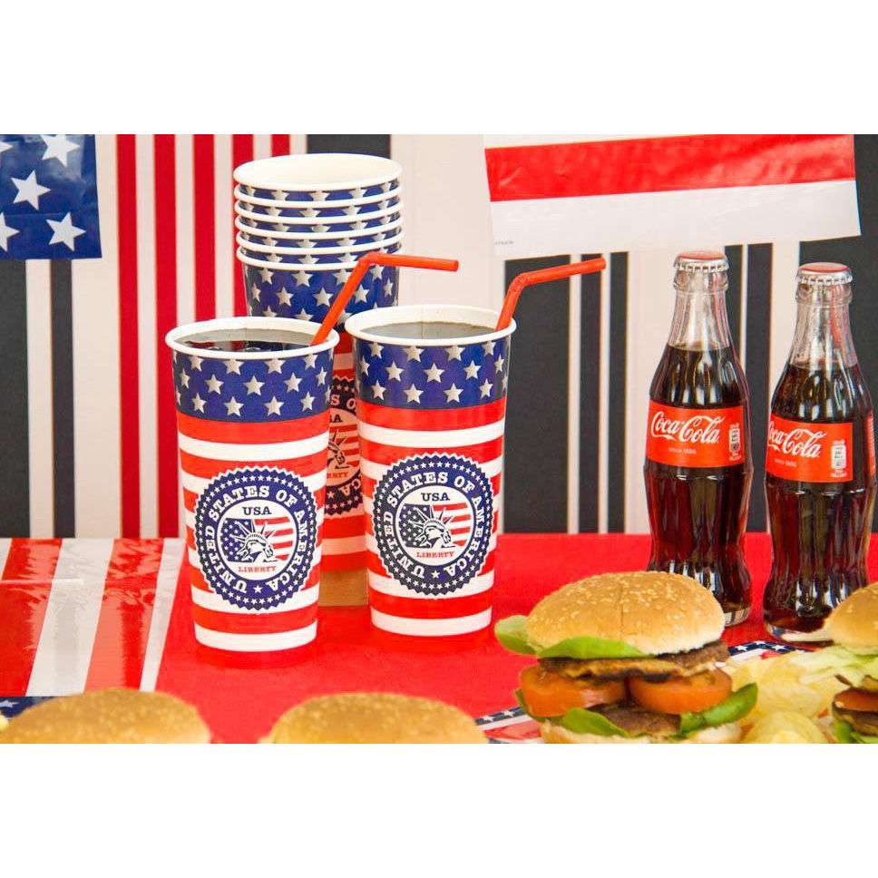 USA Super Bowl Party Pappbecher 8 Stück