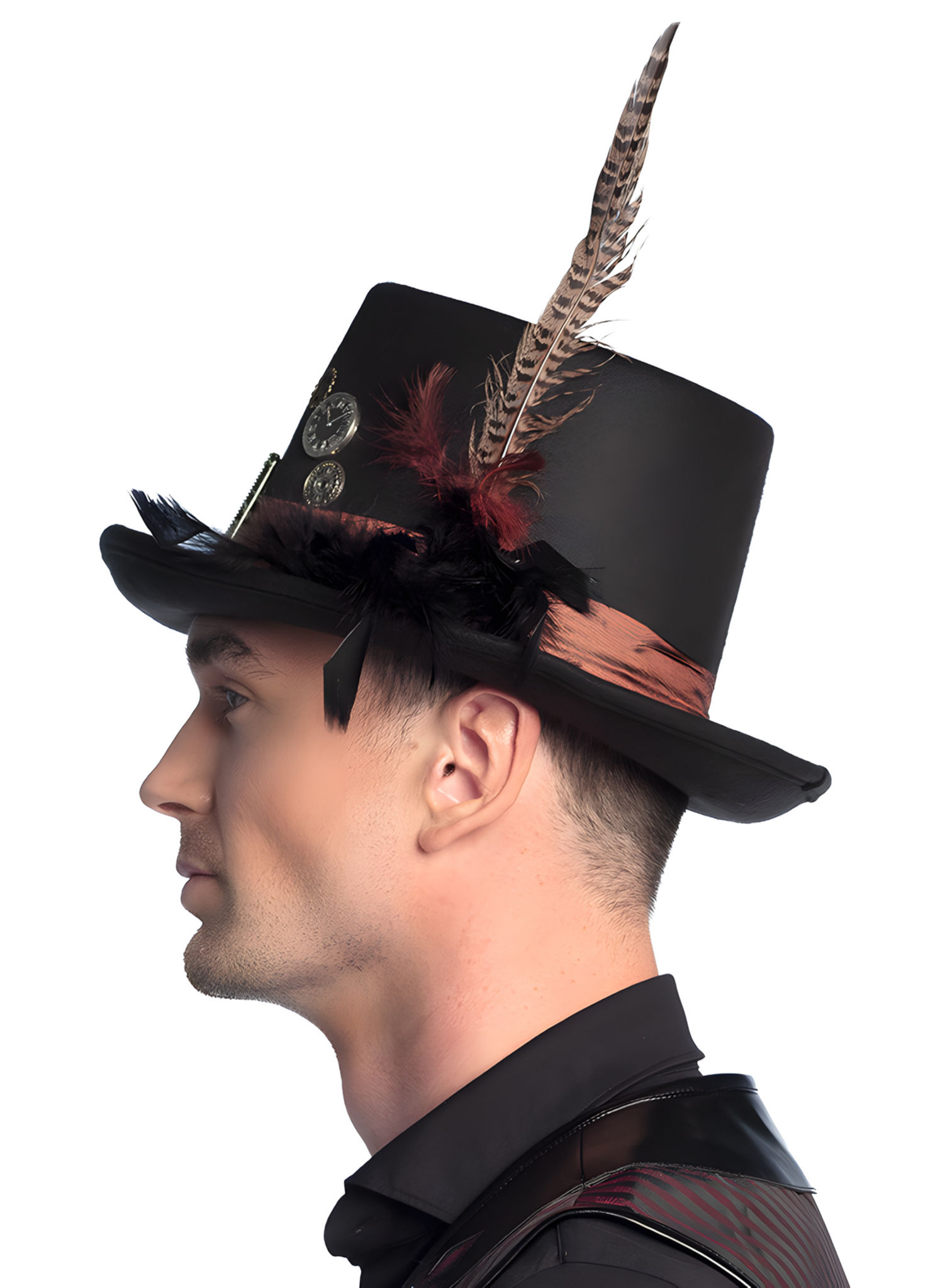 Gefiederter Steampunk Hut