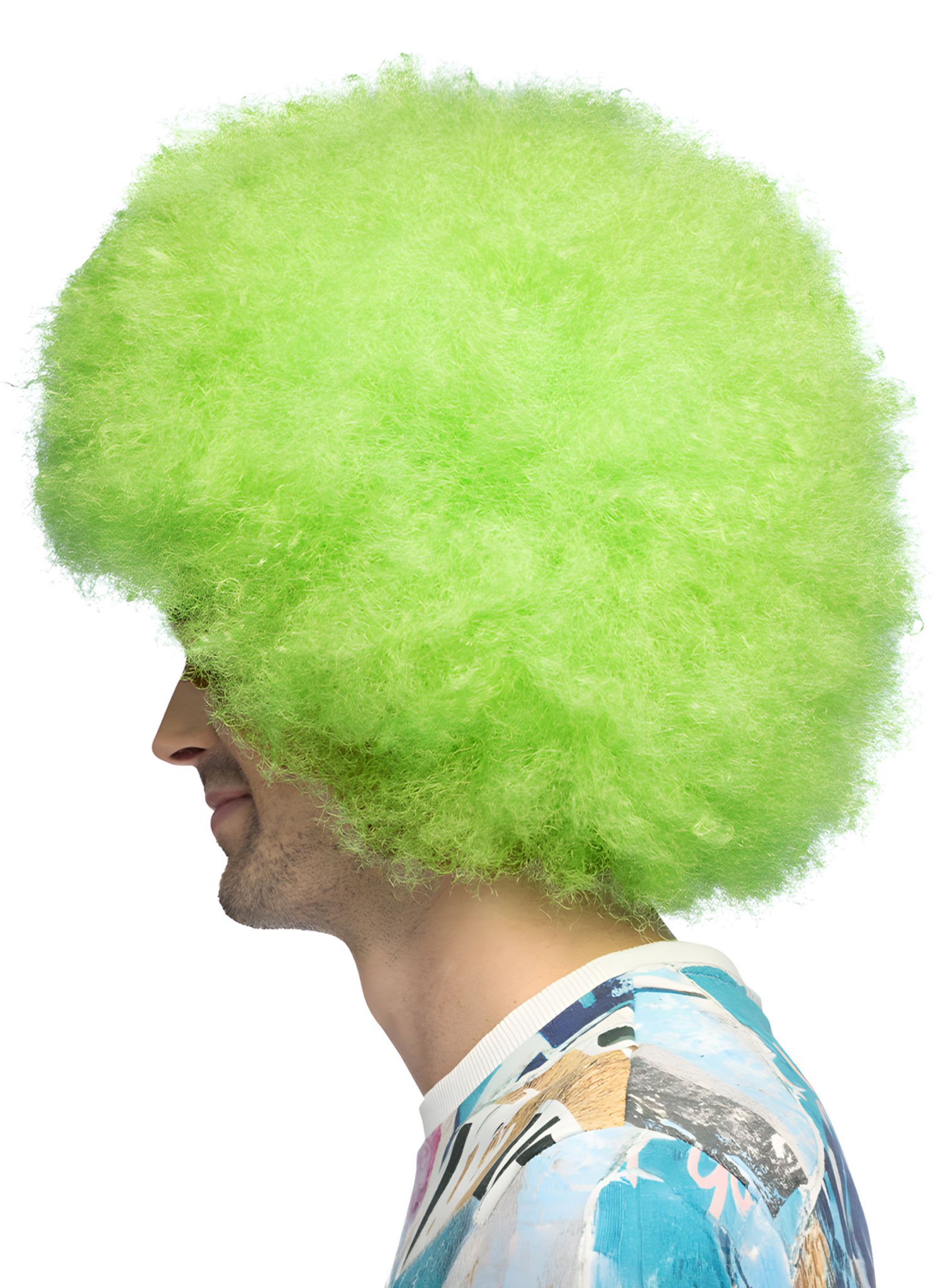 Suikerspin UV-pruik neongroen
