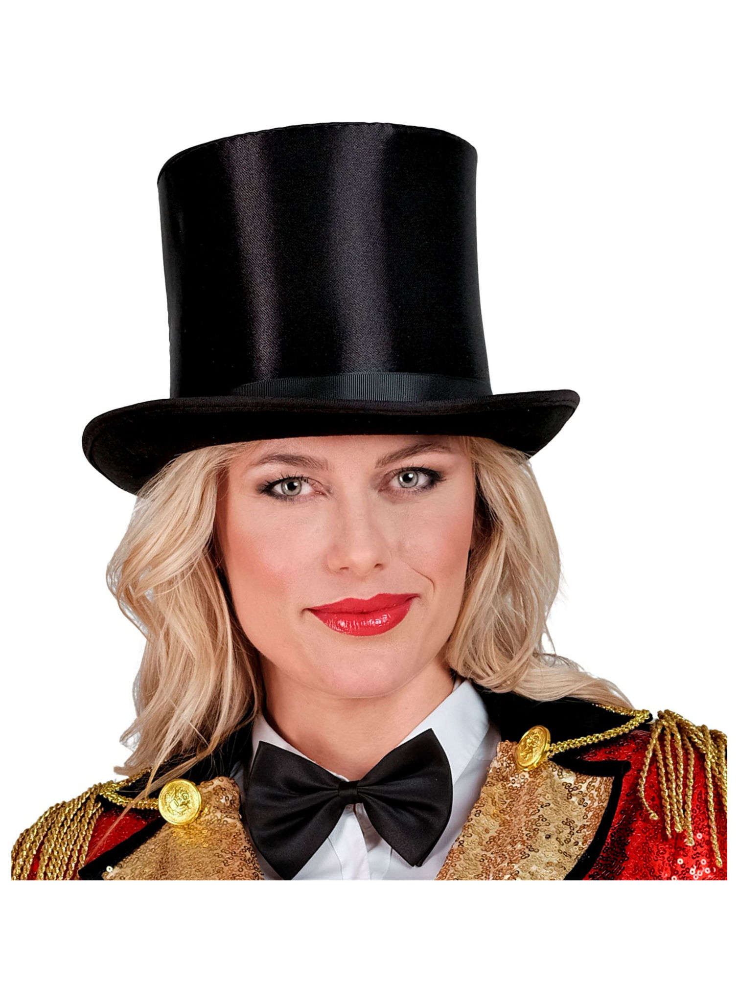 Klassischer Satin Zylinder schwarz