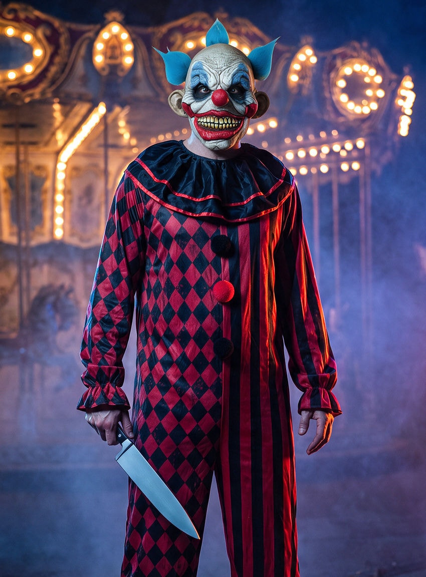Rotbäckchen Horrorclown Maske