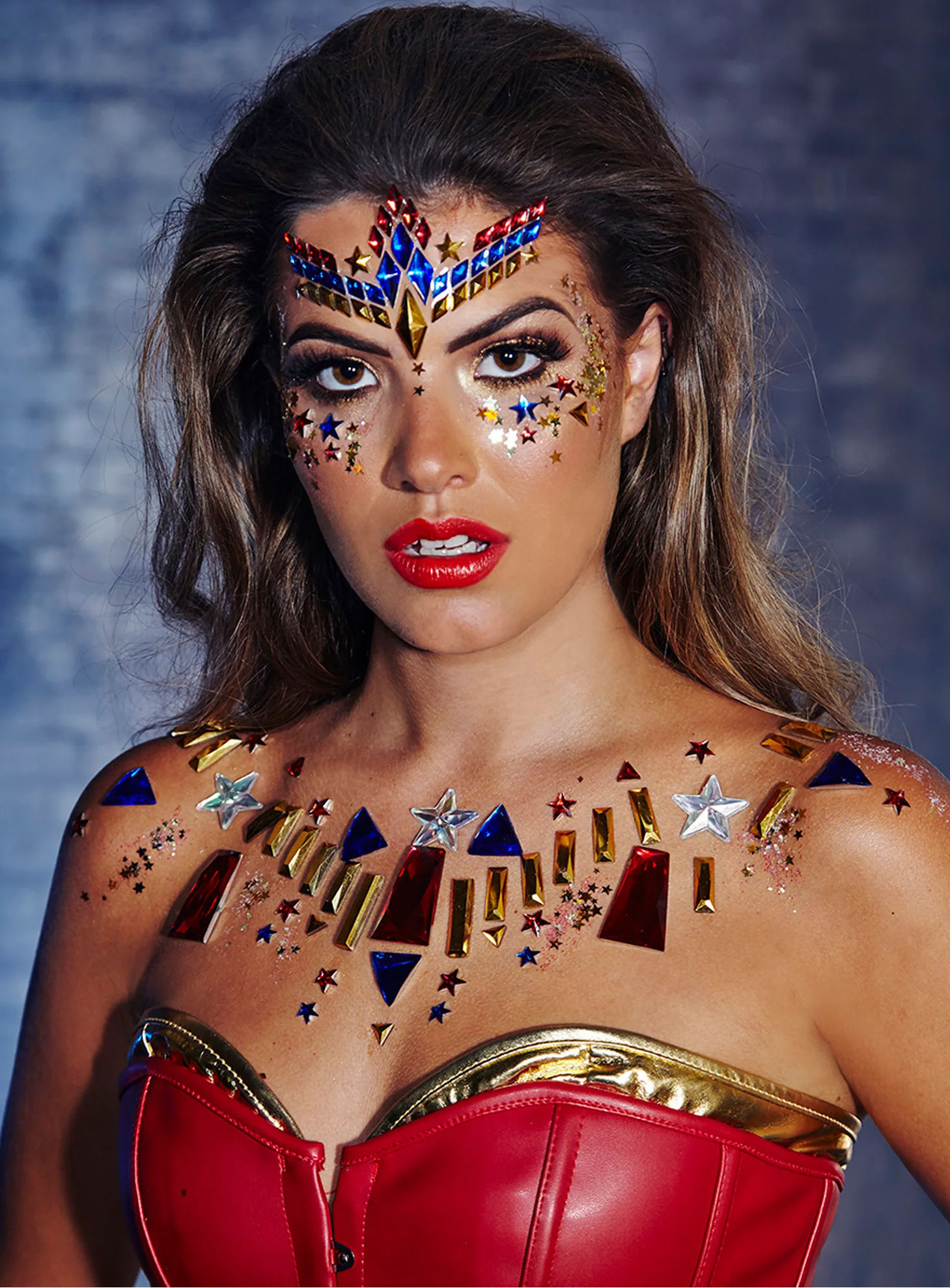 Wonder Woman – lichaamsversiering om op te plakken