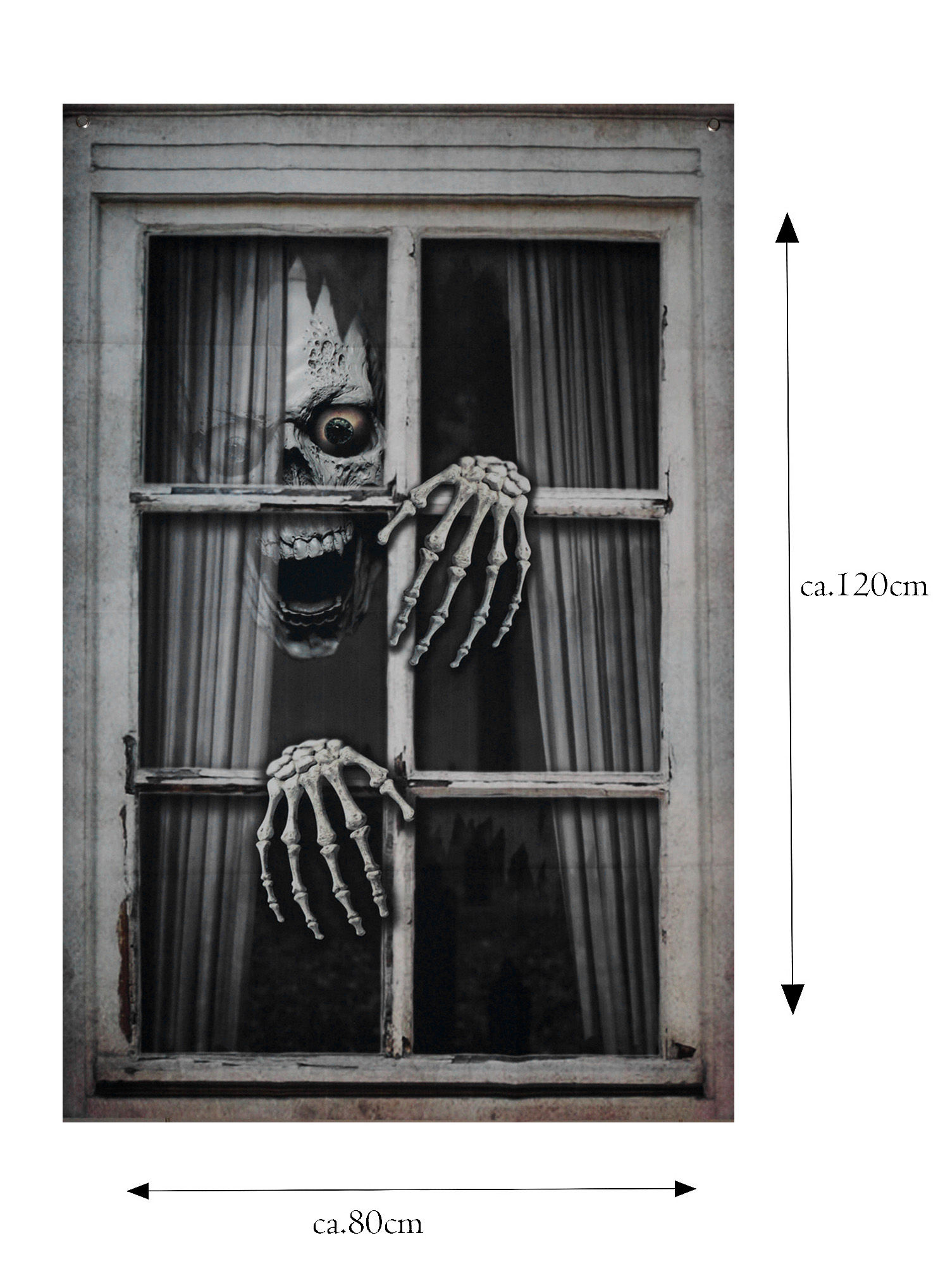 Monsterskelett Halloween Fensterdeko
