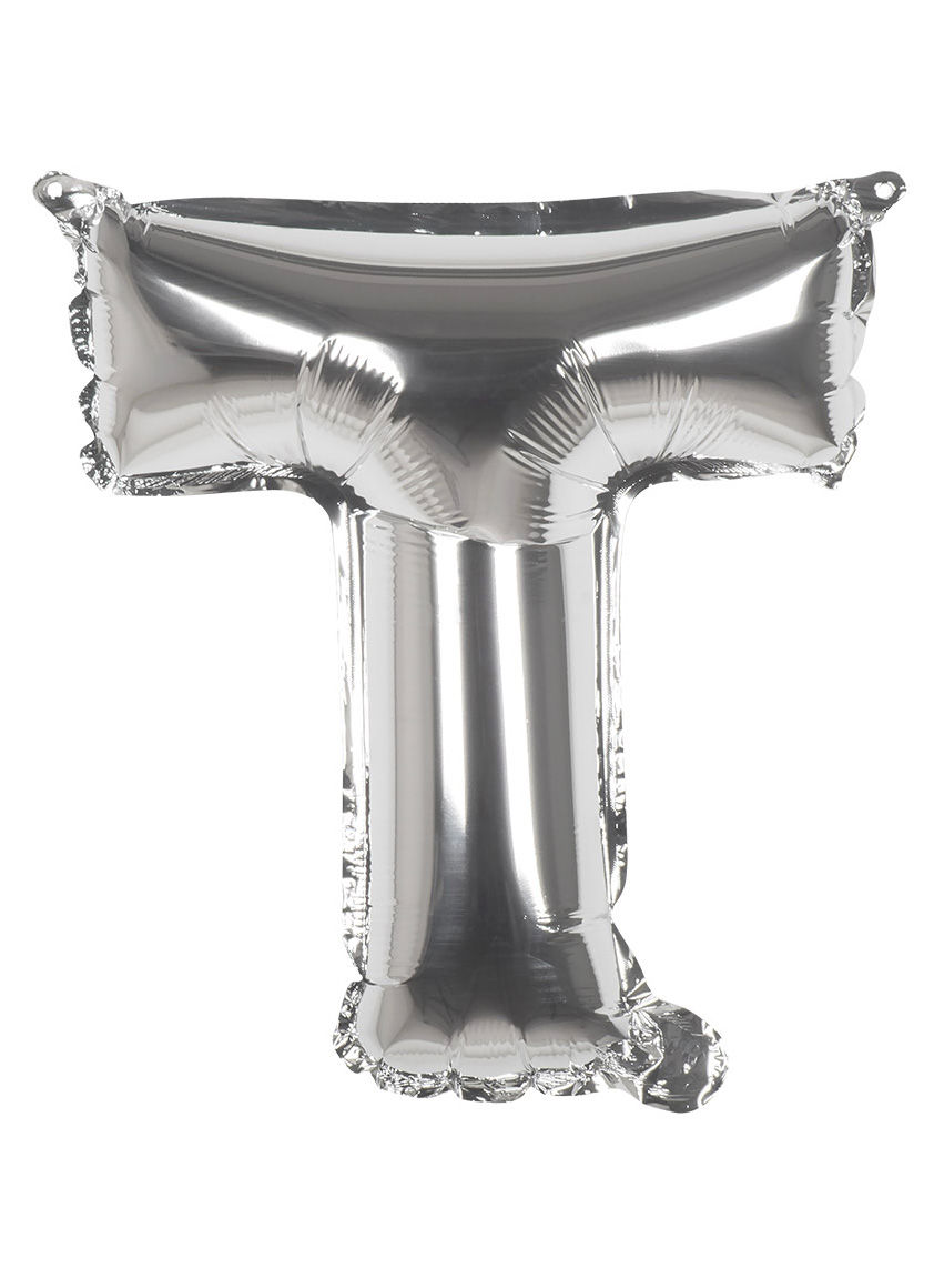 Folienballon Buchstabe T silber 36 cm