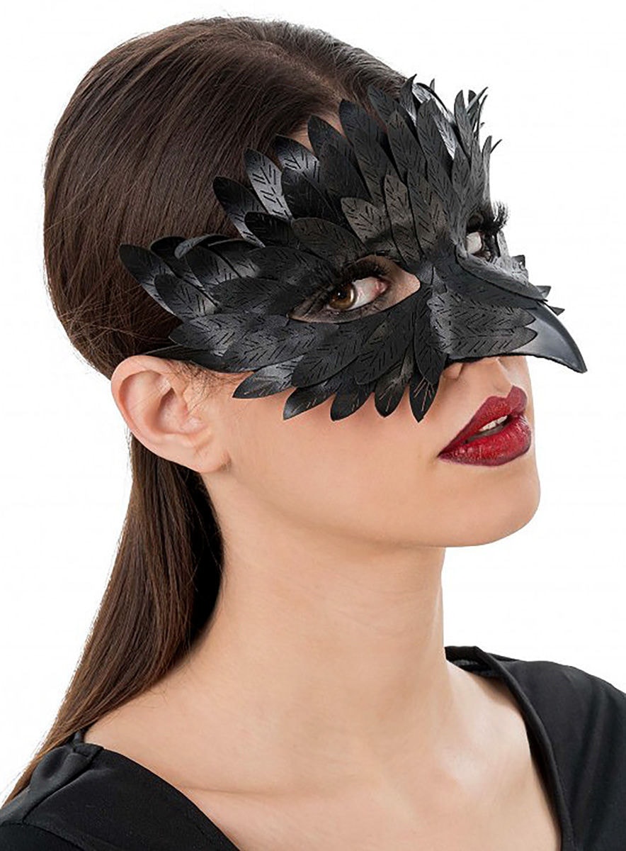 Schwarze Krähe Halbmaske