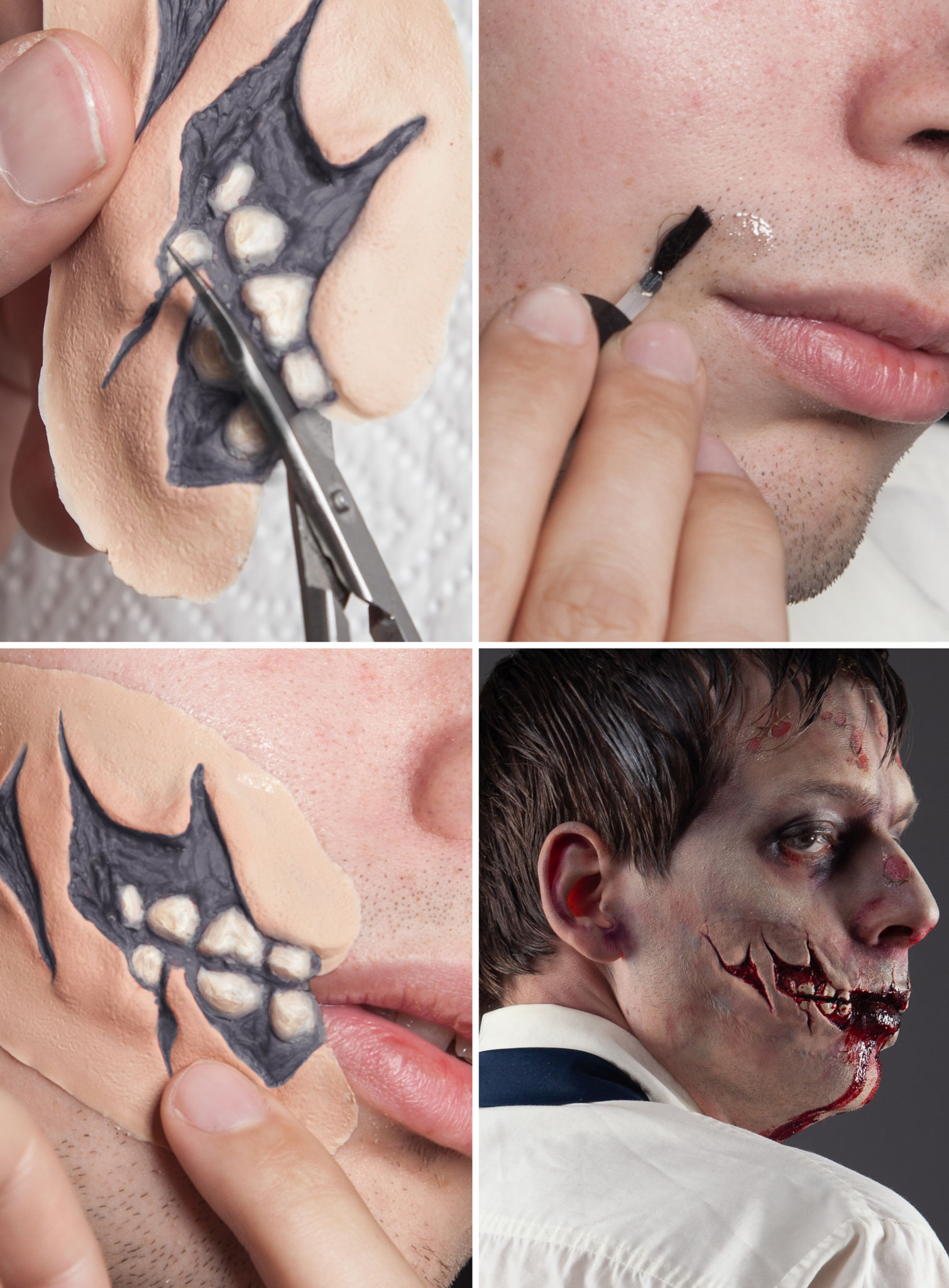 Zombiewunde Latexapplikation