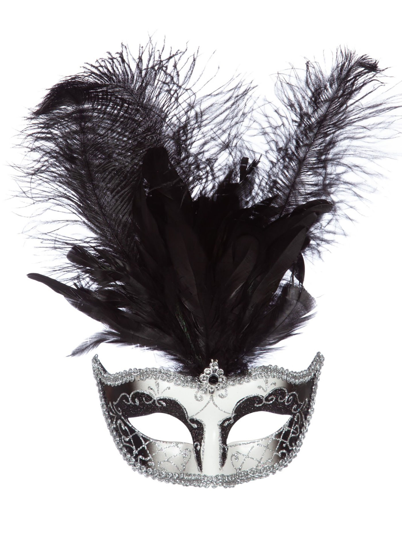 Venetiaanse veermasker zilver