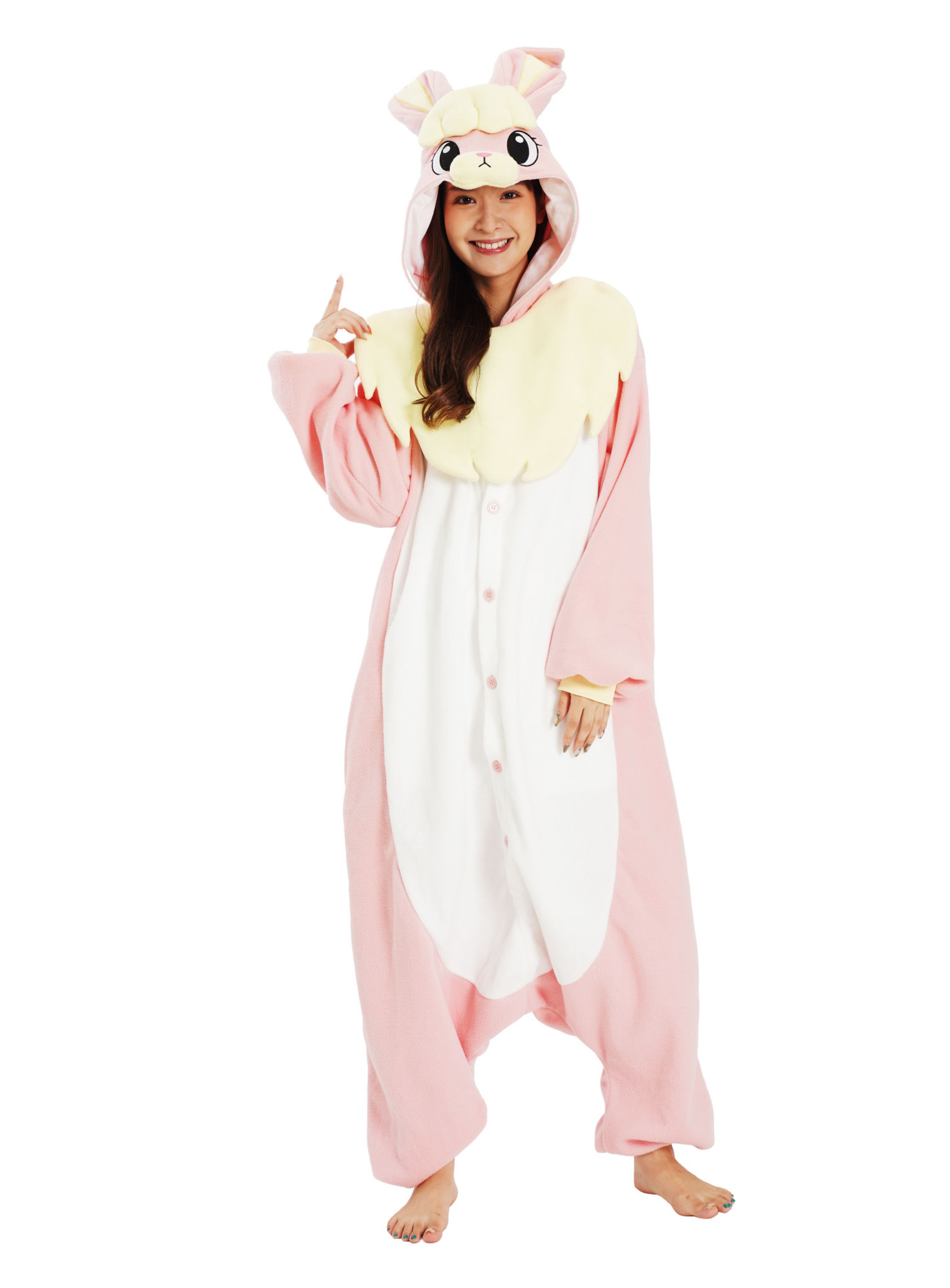Roze Konijn Kigurumi Kostuum