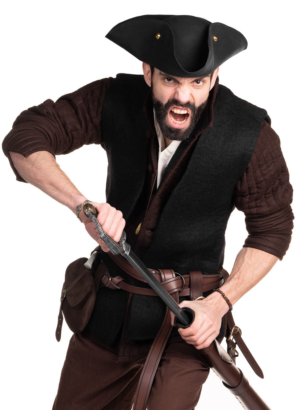 Piratenhut Dreispitz aus Wollfilz - Henry