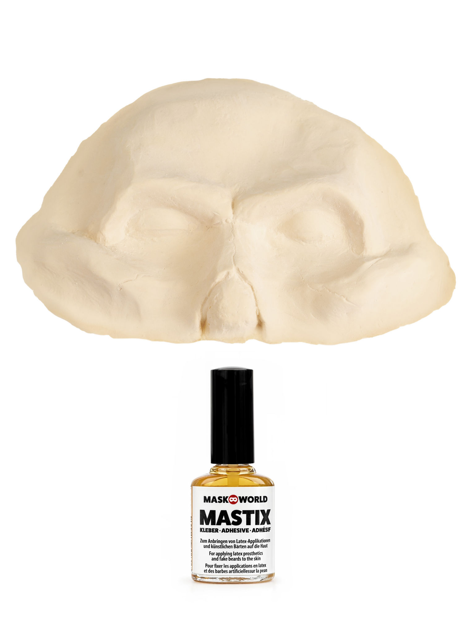 Skelett Halbmaske aus Latex mit Mastix